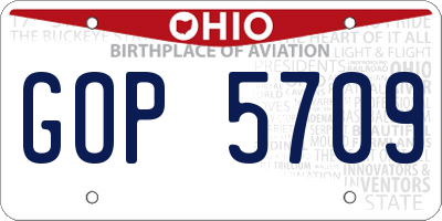 OH license plate GOP5709