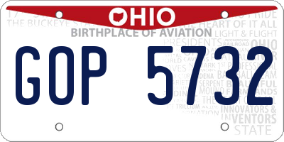 OH license plate GOP5732