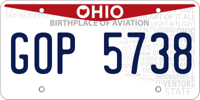 OH license plate GOP5738