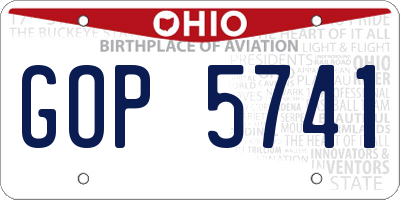 OH license plate GOP5741