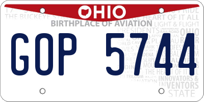 OH license plate GOP5744