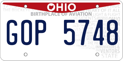OH license plate GOP5748