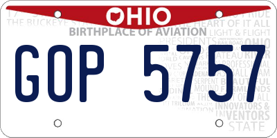 OH license plate GOP5757