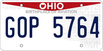 OH license plate GOP5764
