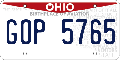 OH license plate GOP5765