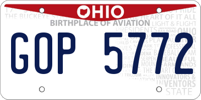 OH license plate GOP5772