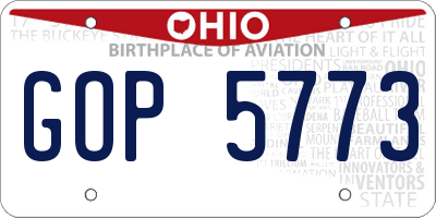 OH license plate GOP5773