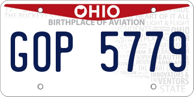 OH license plate GOP5779