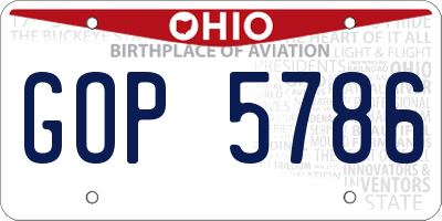 OH license plate GOP5786