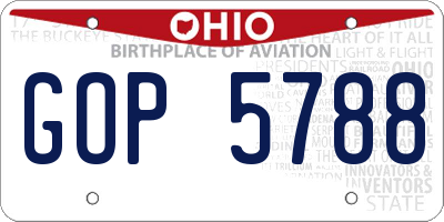 OH license plate GOP5788