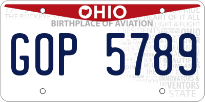 OH license plate GOP5789