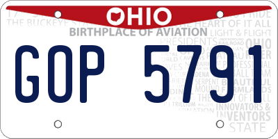OH license plate GOP5791