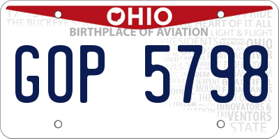 OH license plate GOP5798