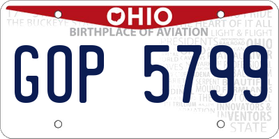 OH license plate GOP5799