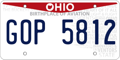 OH license plate GOP5812