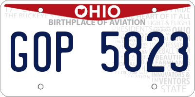 OH license plate GOP5823