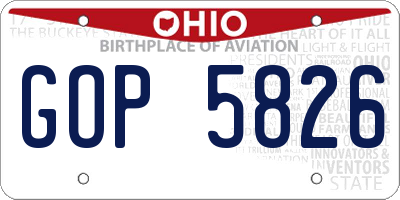OH license plate GOP5826