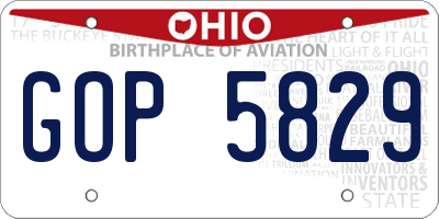 OH license plate GOP5829