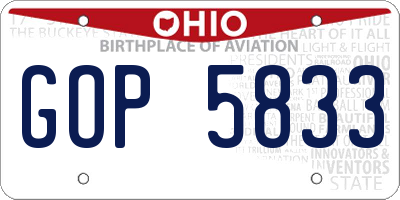 OH license plate GOP5833
