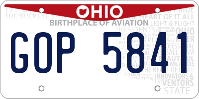 OH license plate GOP5841