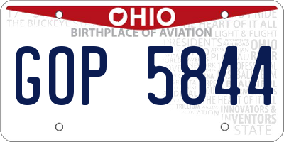 OH license plate GOP5844