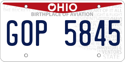 OH license plate GOP5845