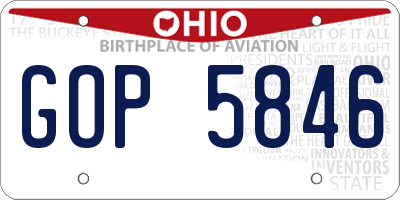 OH license plate GOP5846