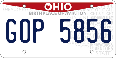 OH license plate GOP5856