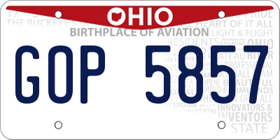 OH license plate GOP5857