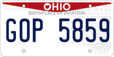 OH license plate GOP5859