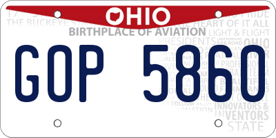 OH license plate GOP5860