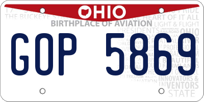 OH license plate GOP5869