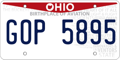 OH license plate GOP5895