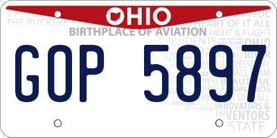 OH license plate GOP5897
