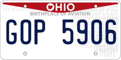 OH license plate GOP5906