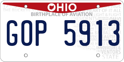 OH license plate GOP5913