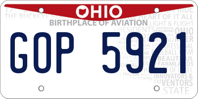 OH license plate GOP5921