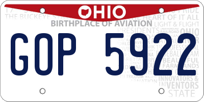 OH license plate GOP5922