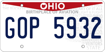OH license plate GOP5932