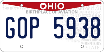 OH license plate GOP5938