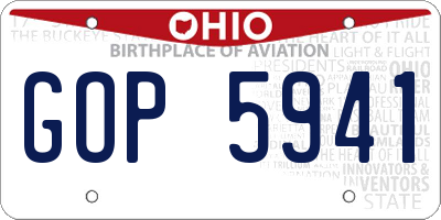 OH license plate GOP5941