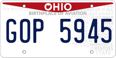 OH license plate GOP5945