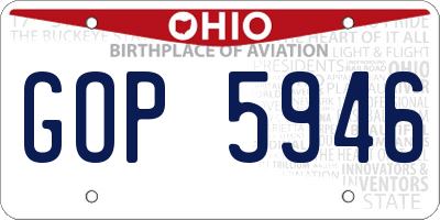 OH license plate GOP5946