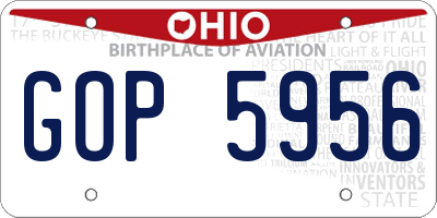 OH license plate GOP5956