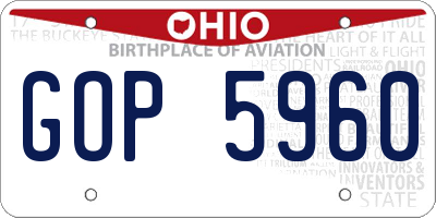 OH license plate GOP5960
