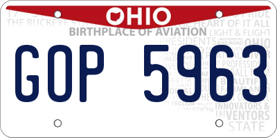 OH license plate GOP5963