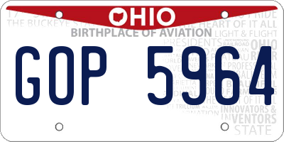 OH license plate GOP5964