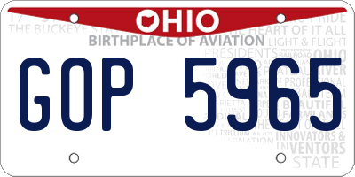 OH license plate GOP5965