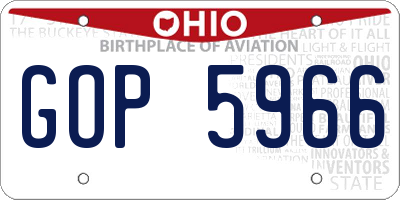 OH license plate GOP5966