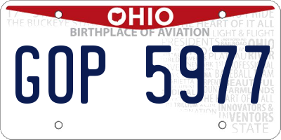 OH license plate GOP5977